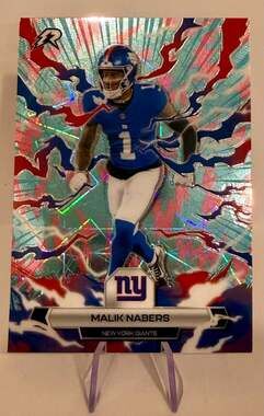 Malik Nabers 2025 Topps Resurgence Pink & Blue Shock New York Giants